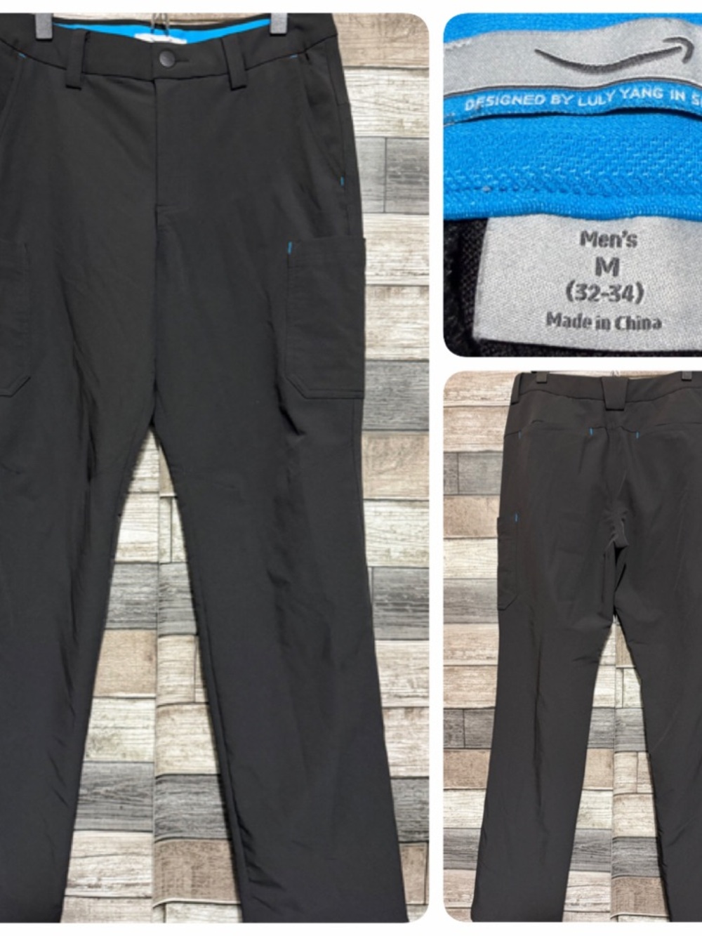 Amazon Cargo Pants Men’s M (32-34) Black Stretch (Inseam 32)